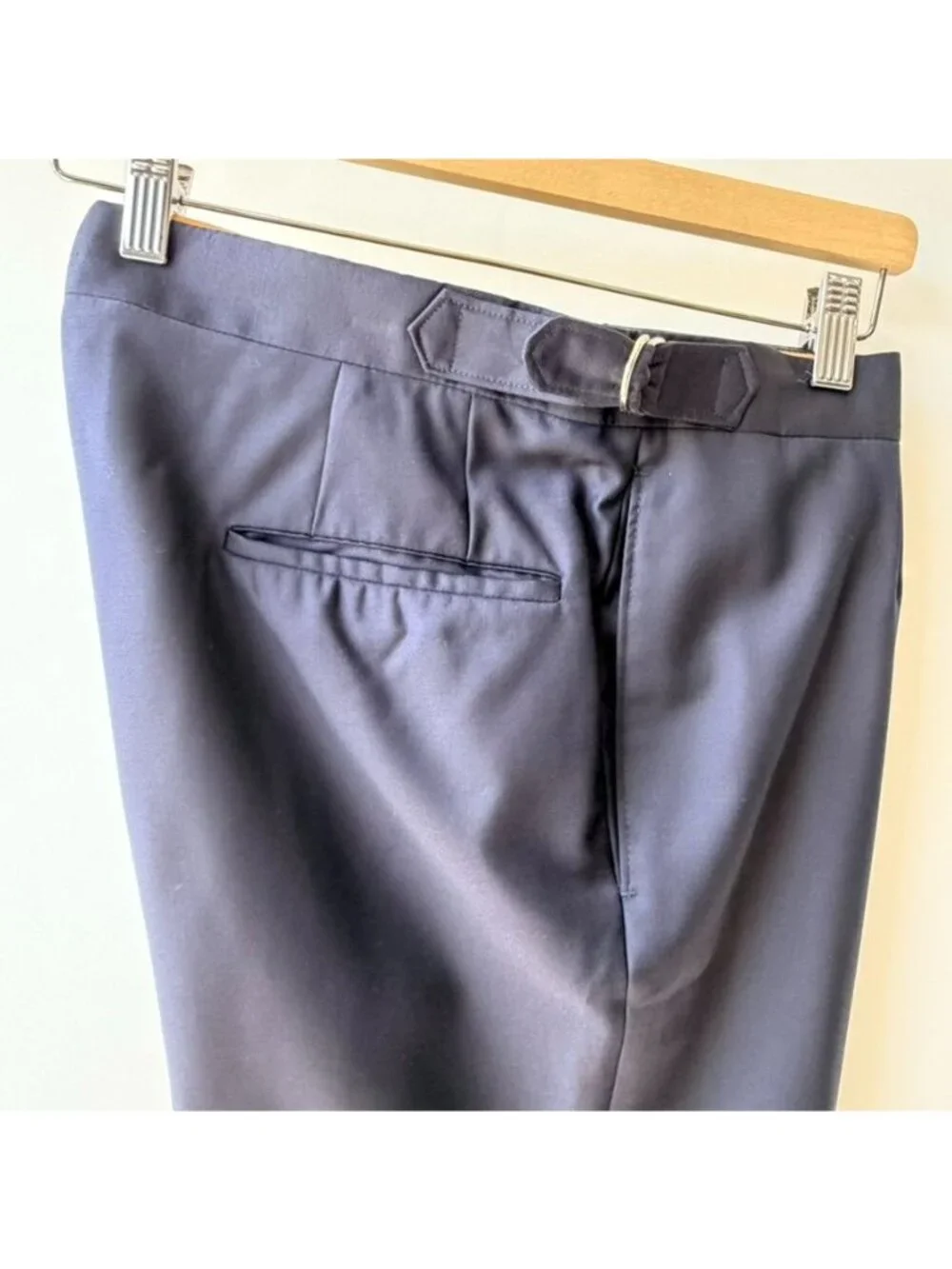 Phineas Cole Navy Blue Pleated Wool Dress Pants Men's Size 32-33 H84